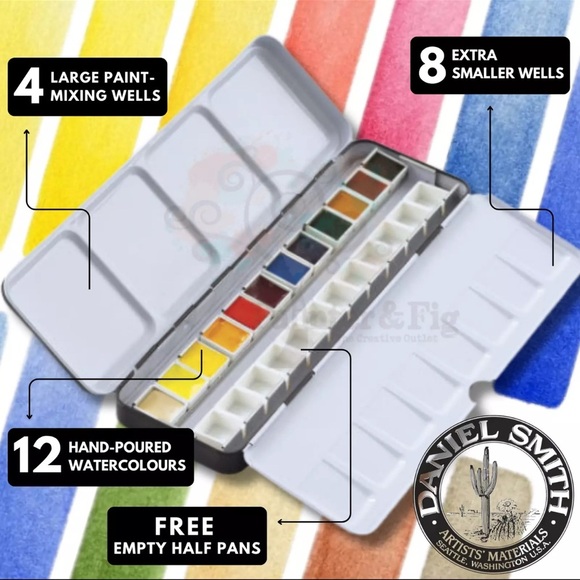 Daniel Smith + Winsor & Newton Watercolor Paint Sets Bundled w/ 10 Paintbrushes - Picture 5 of 16